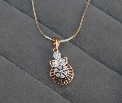 VS-SI Certified Natural Diamonds, 18K Gold Diamond Jewelry Set, Designer Pendant with Chain for Bride, Necklace Earrings Combo Set