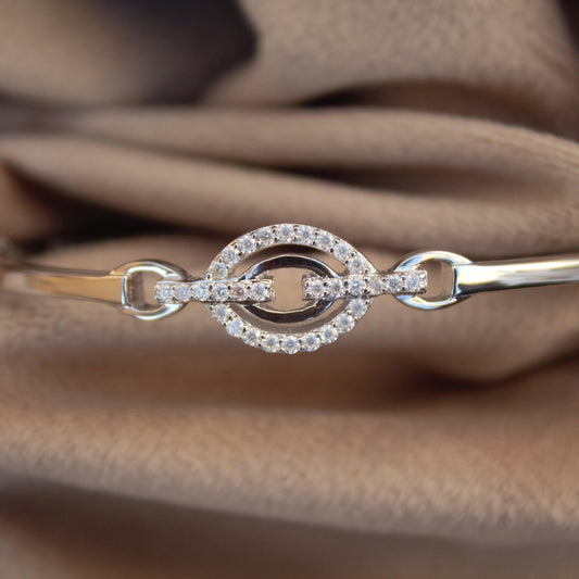 Elegant Moissanite Cuff Bracelet, 925 Sterling Silver Hinged Bangle, Statement Cuff Bangle for Women, Stackable Bracelet, Silver Cuff Bangle