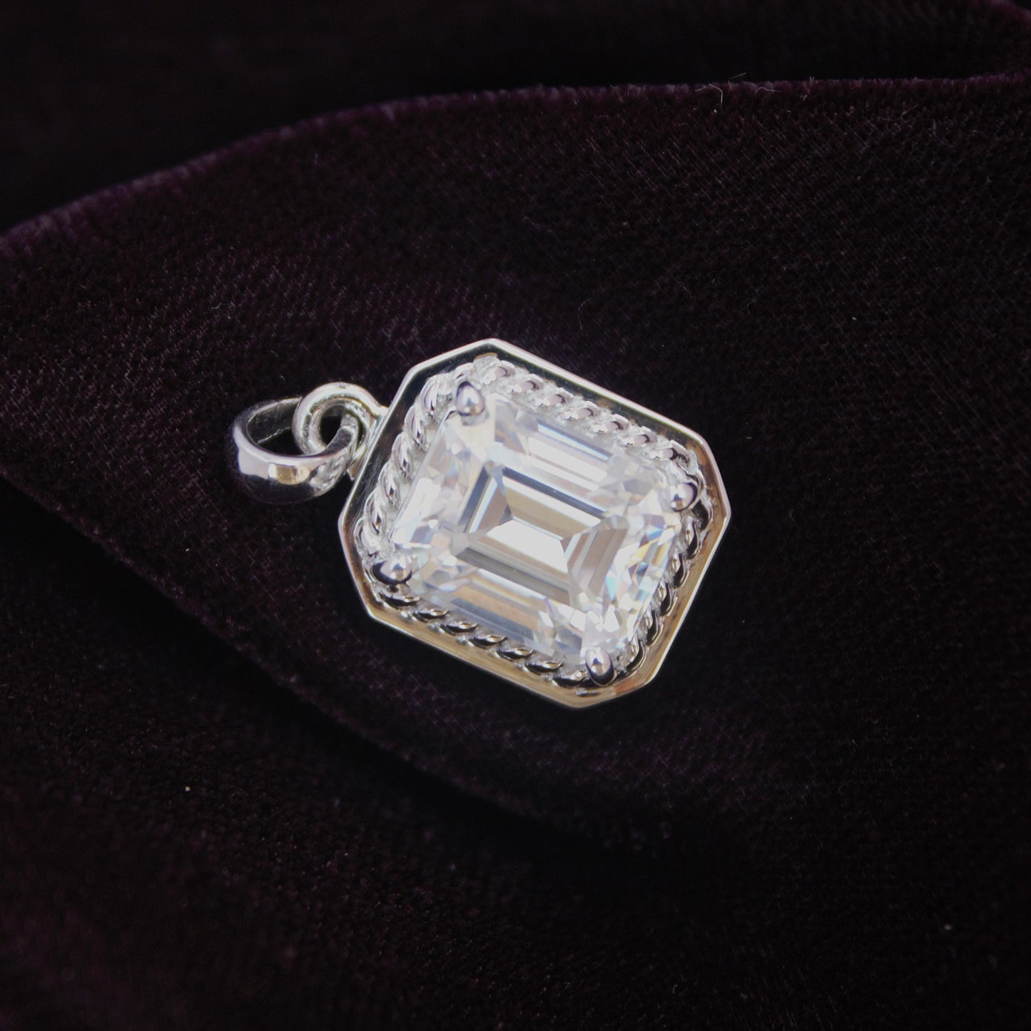 Emerald Cut Bezel and Prong Set Moissanite Pendant, 925 Sterling Silver Solitaire Pendant, Statement Pendant for Men, Perfect Gift for Him
