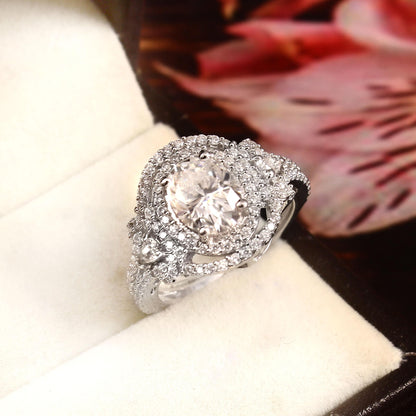 Moissanite Gold Halo Ring, Handmade Designer Jewelry, Oval Cut Moissanite Jewelry, 14K, 18K Gold Jewelry, Engagement Ring Gift for Bride