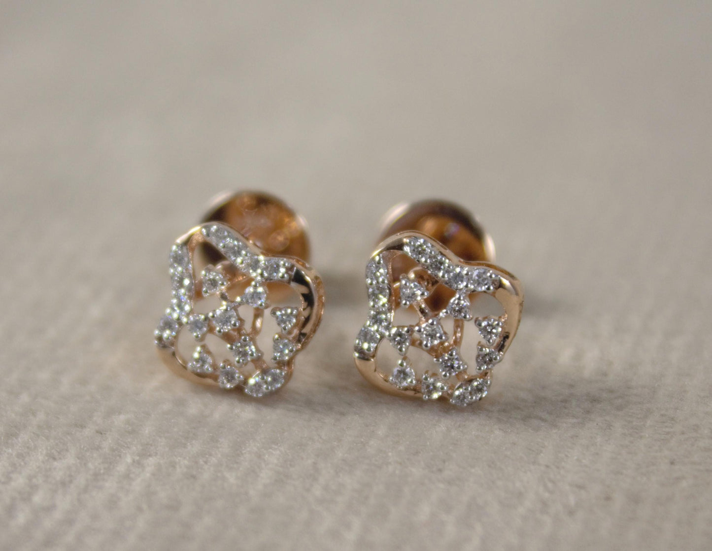 Real Diamond Pendant Necklace with Stud Earrings, 18K Gold Necklace Earring Set, IGI Certified Natural Diamond Wedding Jewelry Set for Her