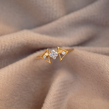 Natural Diamond Gold Jewelry, 4.5 US Dainty Gold Ring, 18K Real Gold Jewelry, IGI Certified Diamond Jewelry, Minimalist Gold Ring For Wife