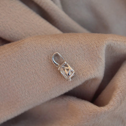 Teardrop Prong Set Moissanite Pendant, 925 Sterling Silver Handmade Pendant, Pear Cut Pendant for Chain, Minimalist Pendant for Bridesmaids