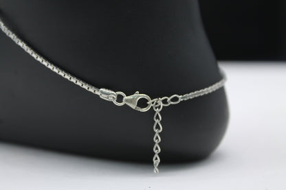 925 Sterling Silver Anklet, Minimalist Chain Anklet, 4 mm Moissanite Single Stone Anklet, Dainty Handmade Jewelry, Perfect for Everyday