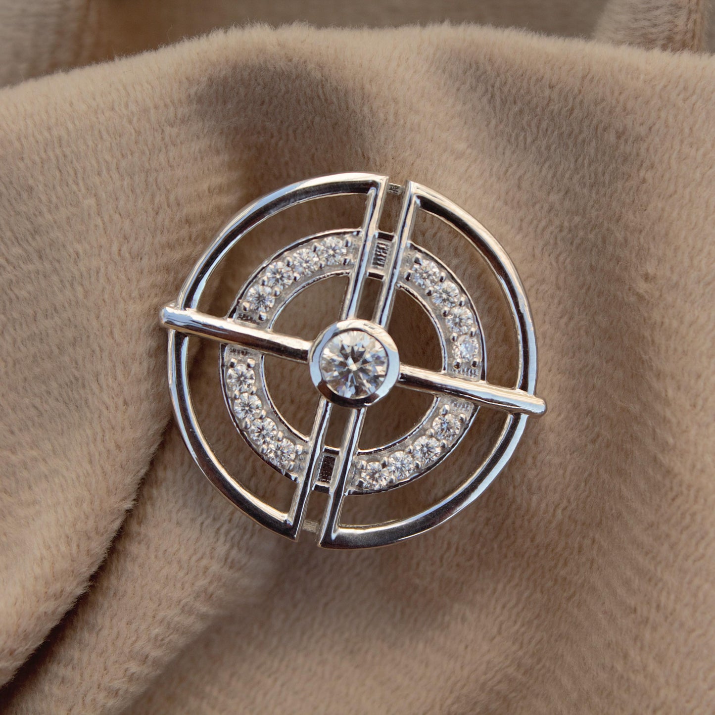 Vintage Moissanite Silver Pendant, 925 Sterling Silver Pendant, Handmade Pendant for Her, Round Shape Pendant, White Moissanite Jewelry Gift