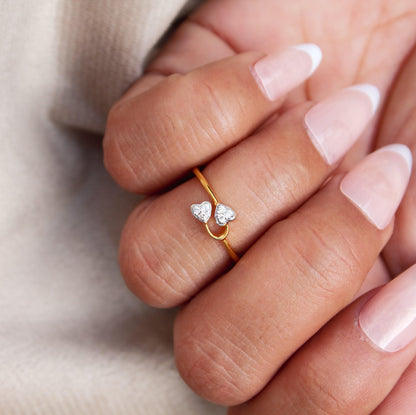 5 US Gold Ring, IGI Certified Diamond Jewelry, 0.04 Carat Natural Diamond Gold Ring, 18K Solid Gold Jewelry, Heart Diamond Gold Ring