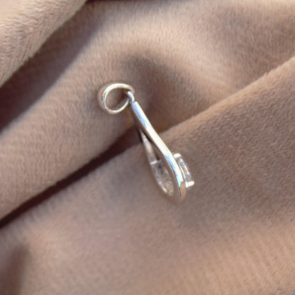 Silver Charm Pendant with Moissanite, Round Cut Stone Pendant for Her, Minimalist Charm Pendant, Solitaire Pendant, Perfect Birthday Gift