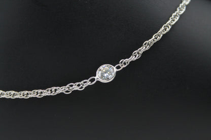 Moissanite Anklet For Women, 925Sterling Silver Anklet, Faceted Moissanite Jewelry, Handmade Single Stone Anklet, Perfect For Christmas Gift