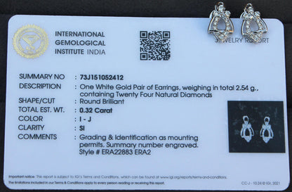 18K Gold Diamond Necklace Earrings Set, Solid Gold Jewelry Set, Statement Jewelry, Certified Diamond Pendant with Chain, Gold Stud Earrings