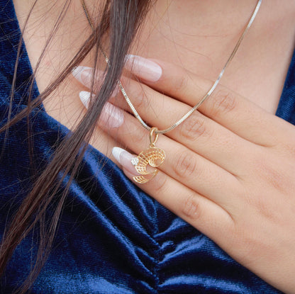 18K Solid Yellow Gold Pendant Without Chain, Seven Stone Alphabet Real Diamond Pendant, Elegant Charm Gold Pendant Gift For Special One