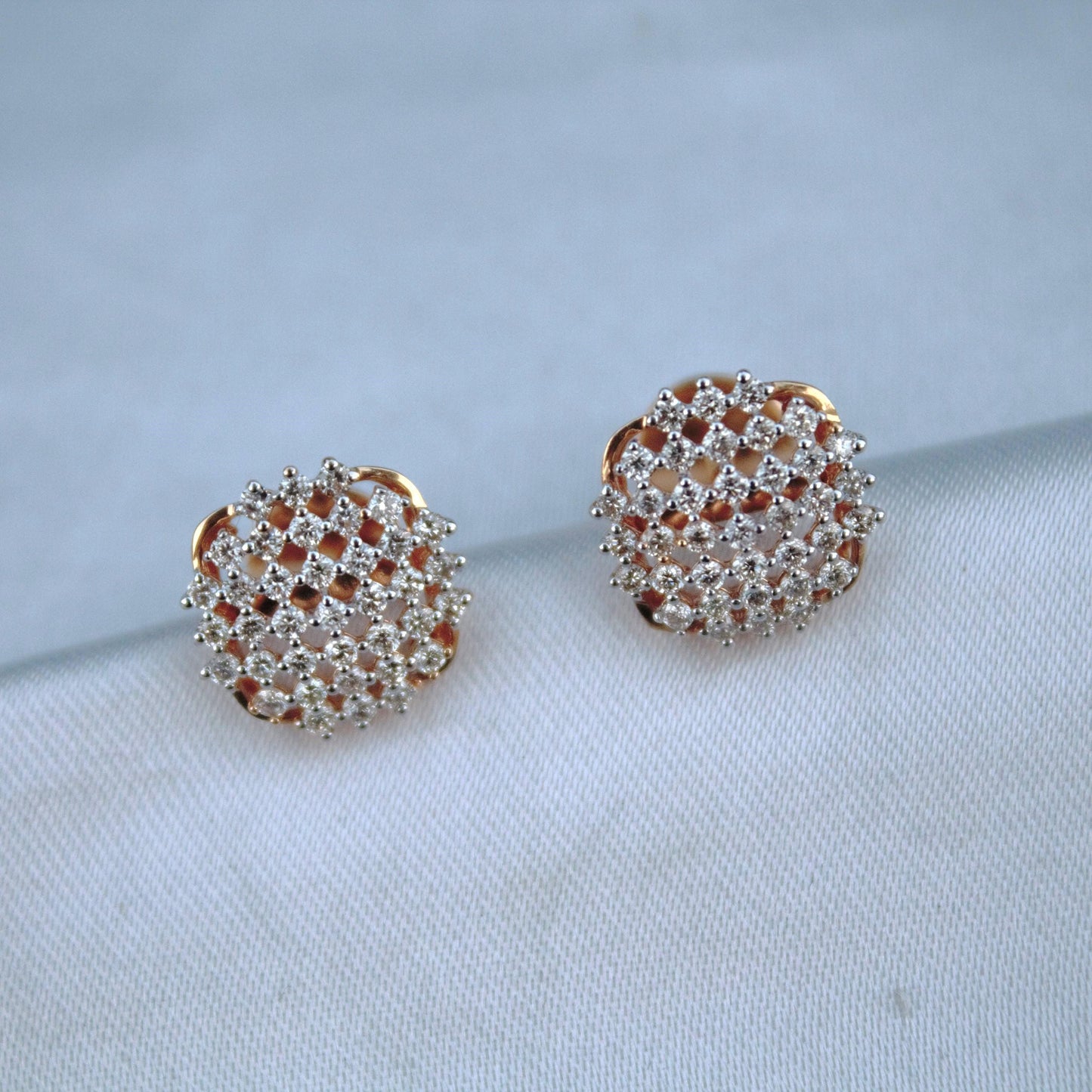 18k Yellow Gold Diamond Pendant & Earrings Set, Beautiful Cluster Diamond Jewelry for Special Day, Dainty Gold Jewelry Gift for Women