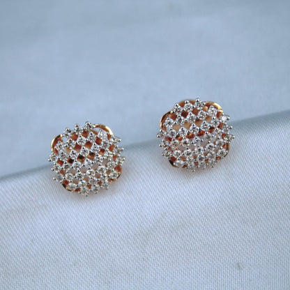 18k Yellow Gold Diamond Pendant & Earrings Set, Beautiful Cluster Diamond Jewelry for Special Day, Dainty Gold Jewelry Gift for Women