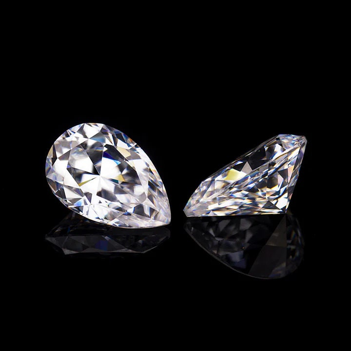 GRA Certified Moissanite Loose Stones, Pear Cut Moissanite D Color VVS 1 Grade Stone for Wedding or Engagement Jewelry, Pear Shape Stones