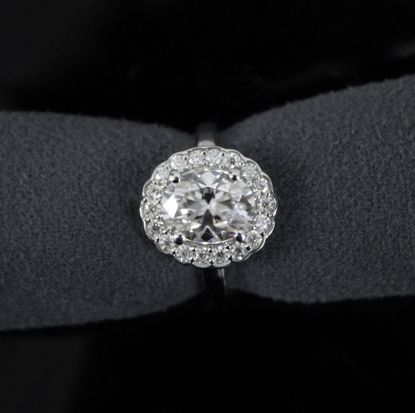 Oval Cut Moissanite Ring in 925 Sterling Silver, Solitaire Wedding Ring for Bride, Vintage Style Silver Jewelry, Travel Jewelry for Women