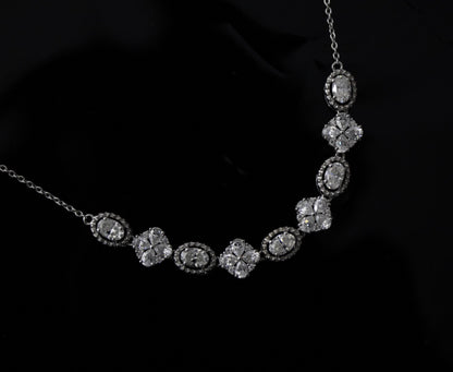 925 Solid Sterling Silver Moissanite Necklace, Minimalist Chain Necklace for Women, White Moissanite Jewelry, Handmade Silver Necklace Gift