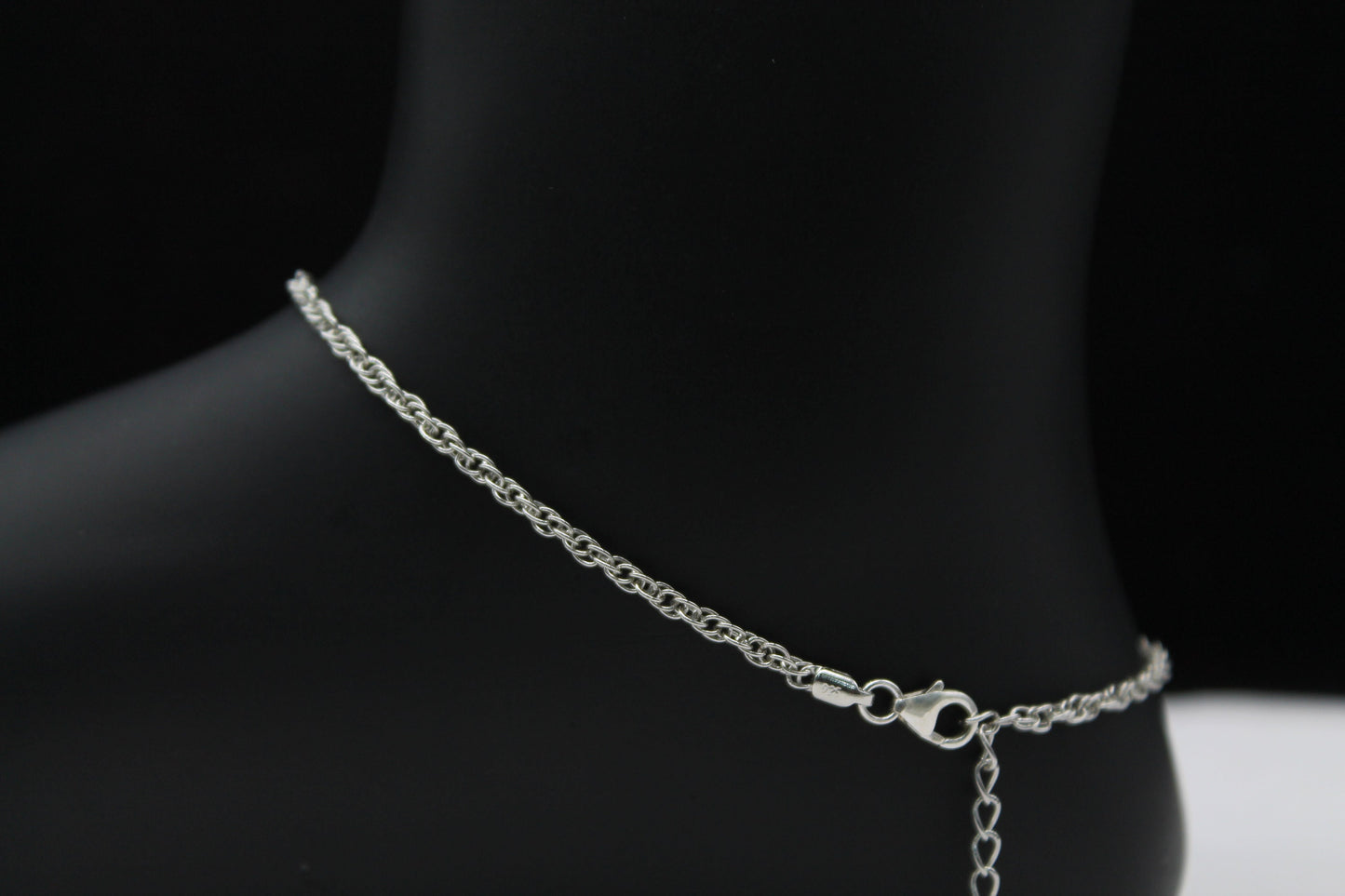 Adjustable Chain Anklet, Moissanite Circle Anklet, Dainty Foot Jewelry, Minimalist Anklet, Statement 925Silver Jewelry, Perfect Gift for Her