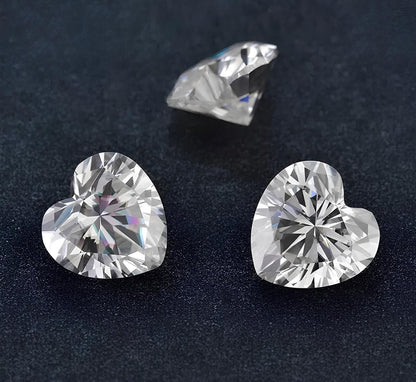 0.80 Carat - 1 Carat Heart Moissanite - 6 MM Heart Shape Moissanite- D Color VVS1 Moissanite Stone with GRA Certificate