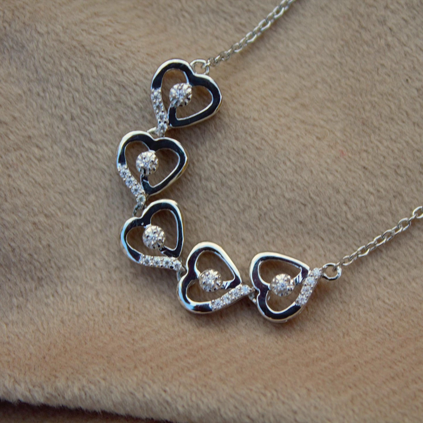 Heart Shape Moissanite Bracelet, 925 Sterling Silver Bracelet for Her, Link Chain Silver Heart Bracelet, Perfect Gift for Valentines Day