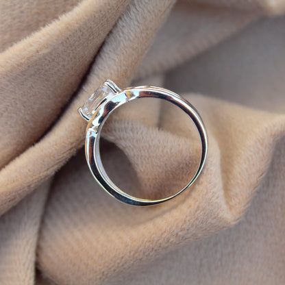 Art Deco Wedding/Engagement Ring, Oval Moissanite Silver Ring, Vintage 925 Sterling Silver Ring, Handmade Propose Ring for Men and Women