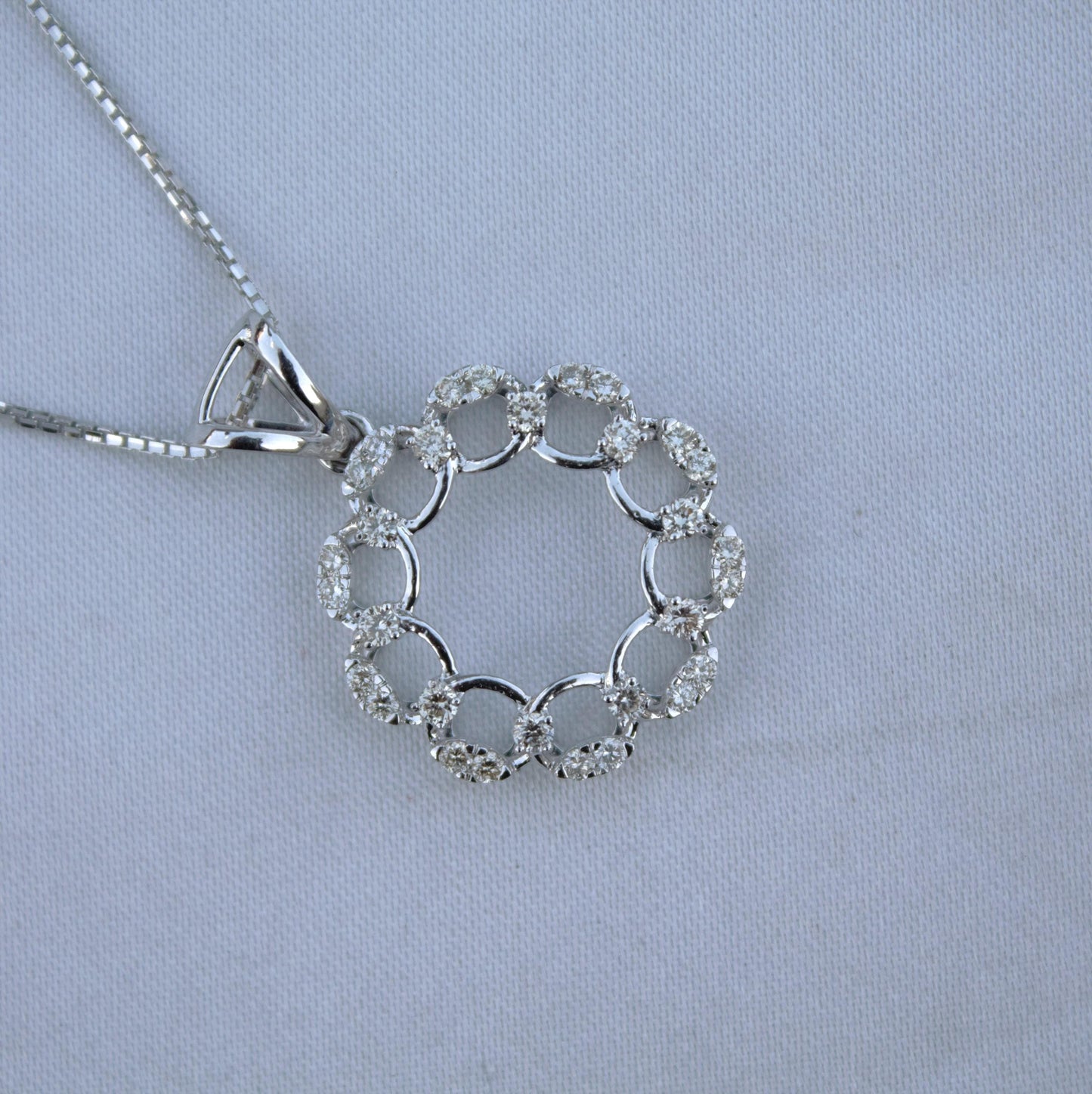 Diamond Jewelry Set in Solid 18k White Gold, Minimalist Pendant Necklace with Stud Earrings, IGI Certified Jewelry, Perfect Gift for Bride