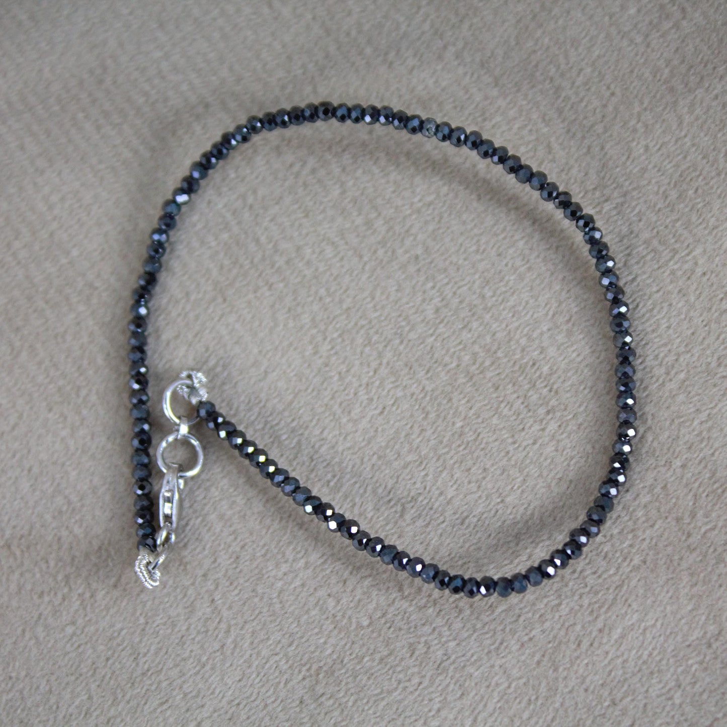 Beautiful Black Moissanite Necklace & Bracelet, 18k Solid Gold Necklace for Her, 16 inch Black Moissanite Necklace, Same Day Shipping