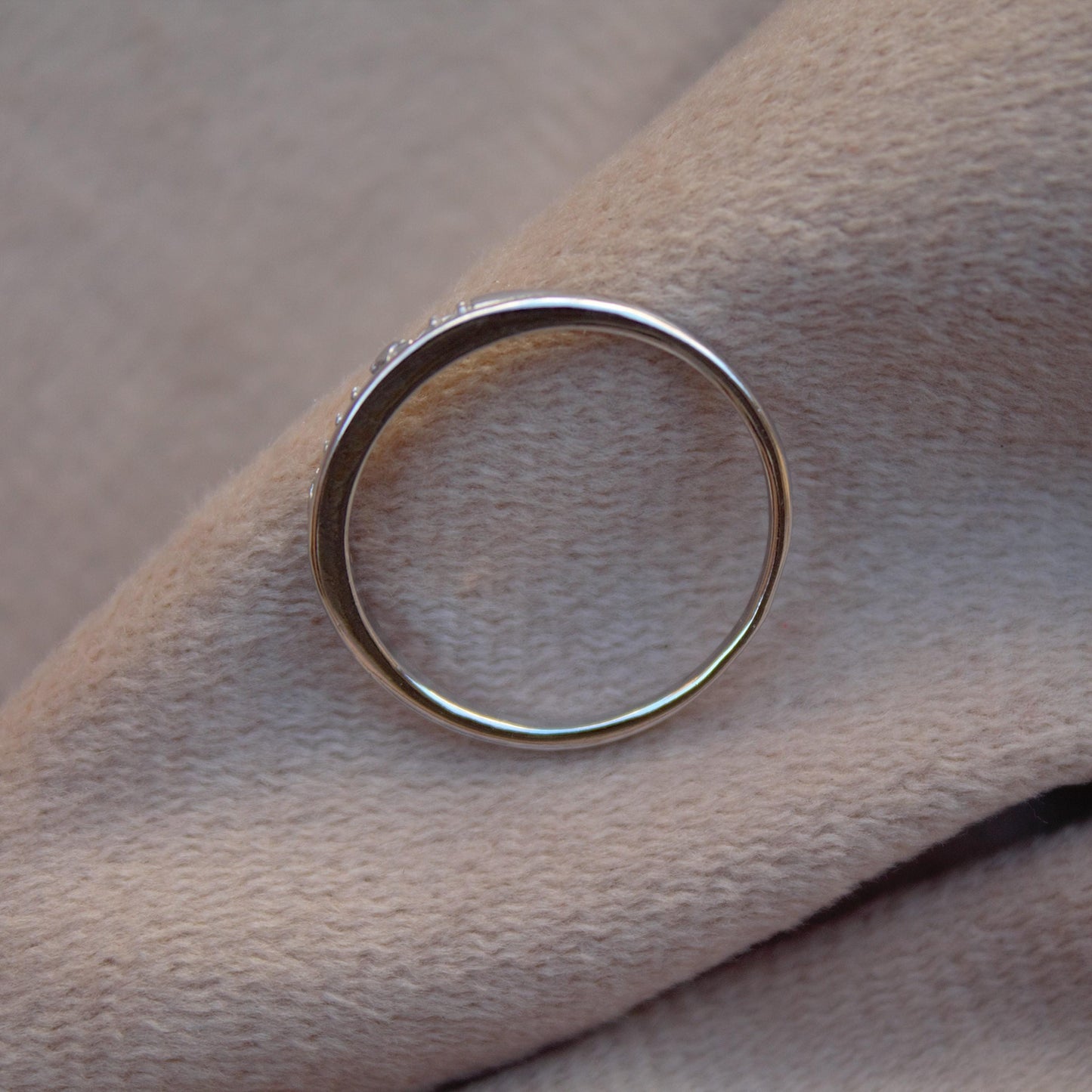 Cubic Zirconia Thin Band, 925 Sterling Silver Stacking Thumb Ring, Promise Ring Band, Star Design Ring, Round Cut Stones Ring Band for Her