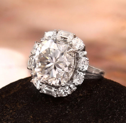 Cushion Cut Diamond Engagement Ring, Lab Grown Diamond Ring, Solid 14k, 18k Gold Ring, Statement Gold Jewelry, Perfect Anniversary Gift