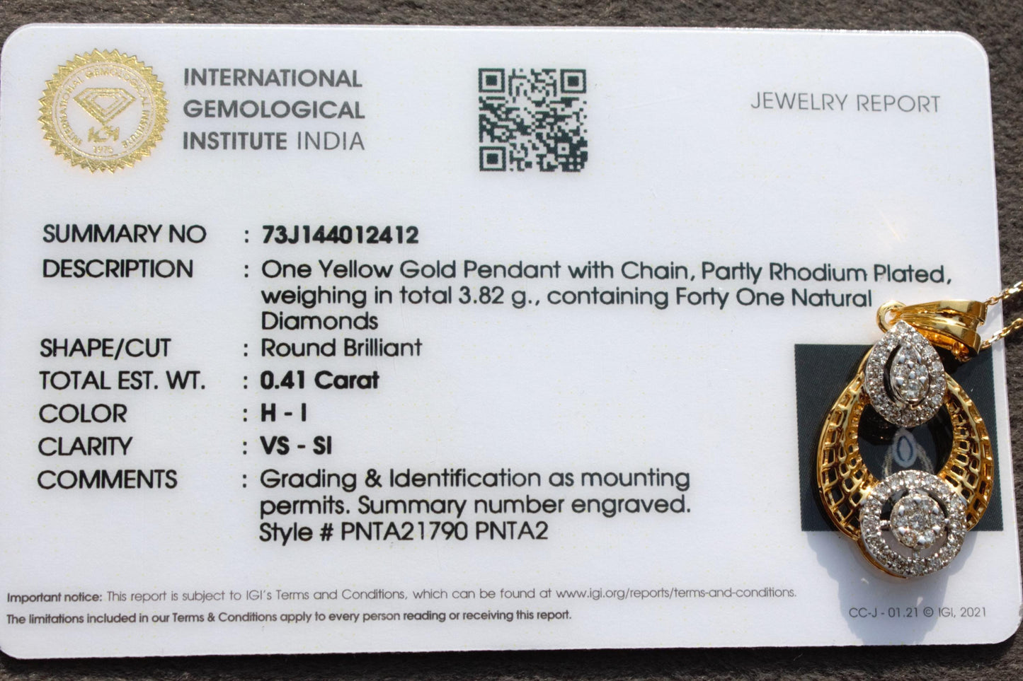 IGI Certified Natural Diamond Necklace with Stud Earrings, Solid 18K Gold Pendant with Chain and Earrings, Designer Gold Diamond Jewelry