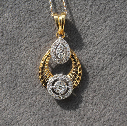 IGI Certified Natural Diamond Necklace with Stud Earrings, Solid 18K Gold Pendant with Chain and Earrings, Designer Gold Diamond Jewelry