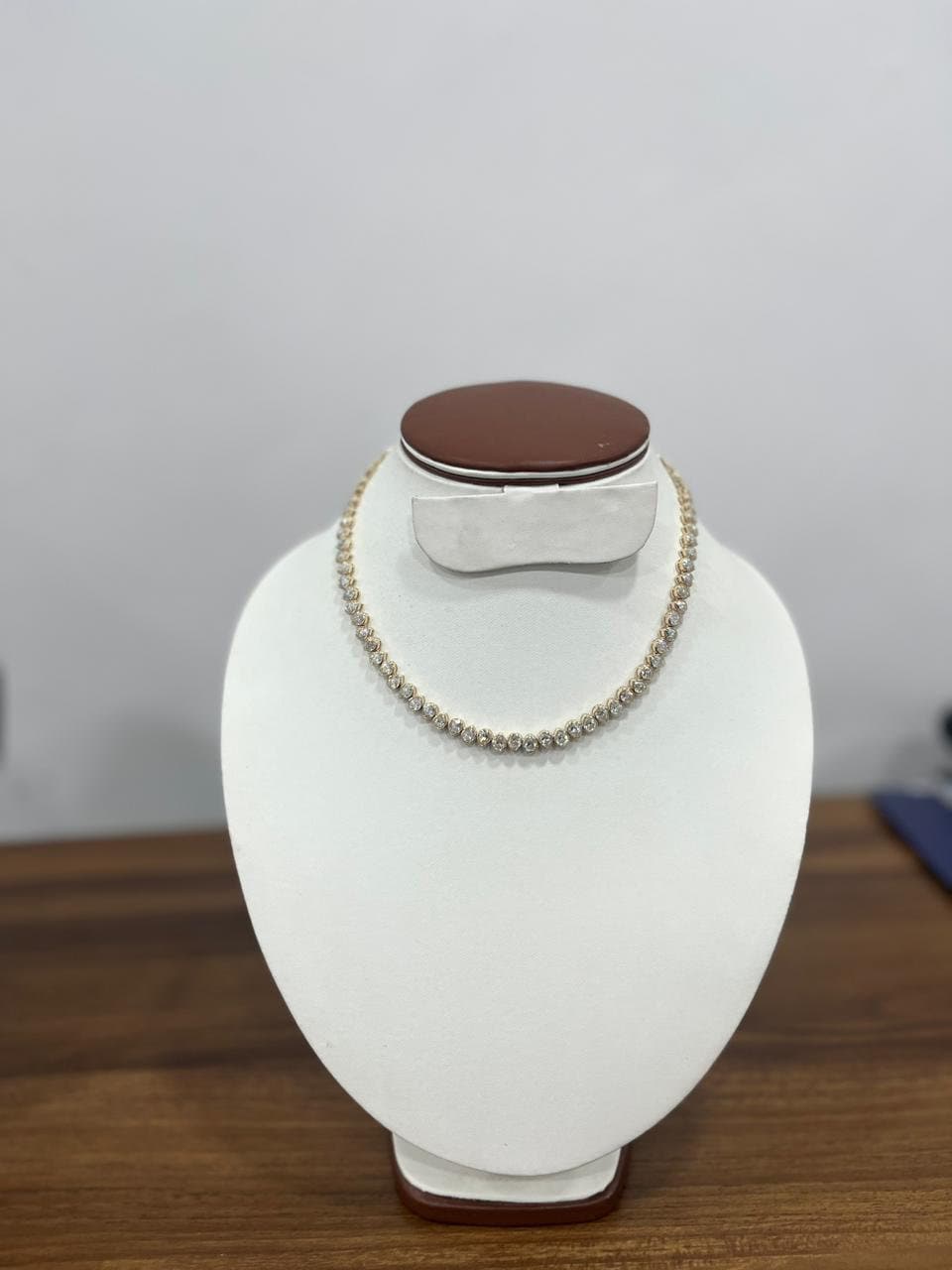 Genuine Moissanite Tennis Necklace, Elegant Designer Necklace, Infinity Solitaire Necklace, 18K Gold Necklace, Pear Moissanite Necklace