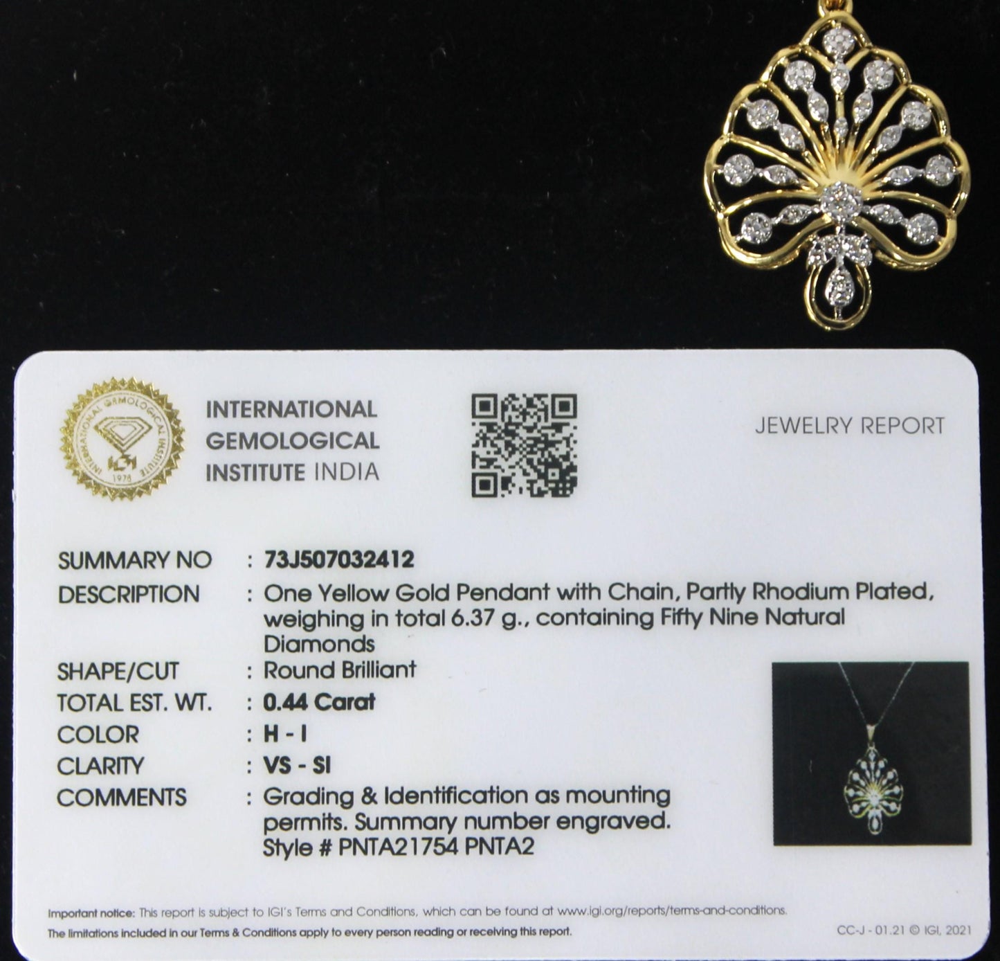 H-I VS - SI Natural Diamond Pendant Earring Set, IGI Certified Diamond Jewelry, Perfect Anniversary Gift, Designer Natural Diamond Gold Set