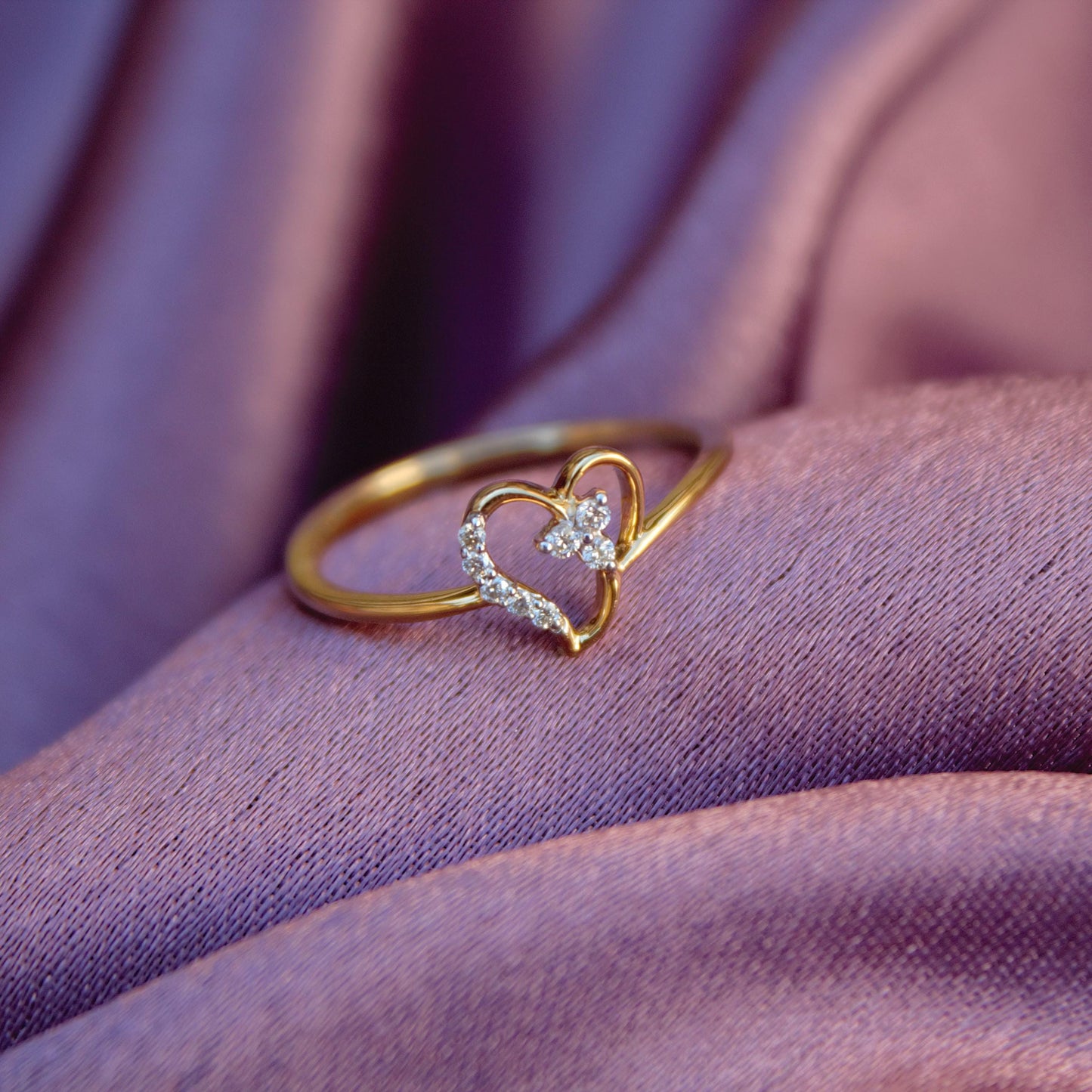 18K Solid Gold Jewelry For Gift, Minimalist Diamond Ring, IGI Certified Diamond Jewelry, April Birthstone Ring, Heart Shape Diamond Ring