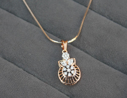 VS-SI Certified Natural Diamonds, 18K Gold Diamond Jewelry Set, Designer Pendant with Chain for Bride, Necklace Earrings Combo Set