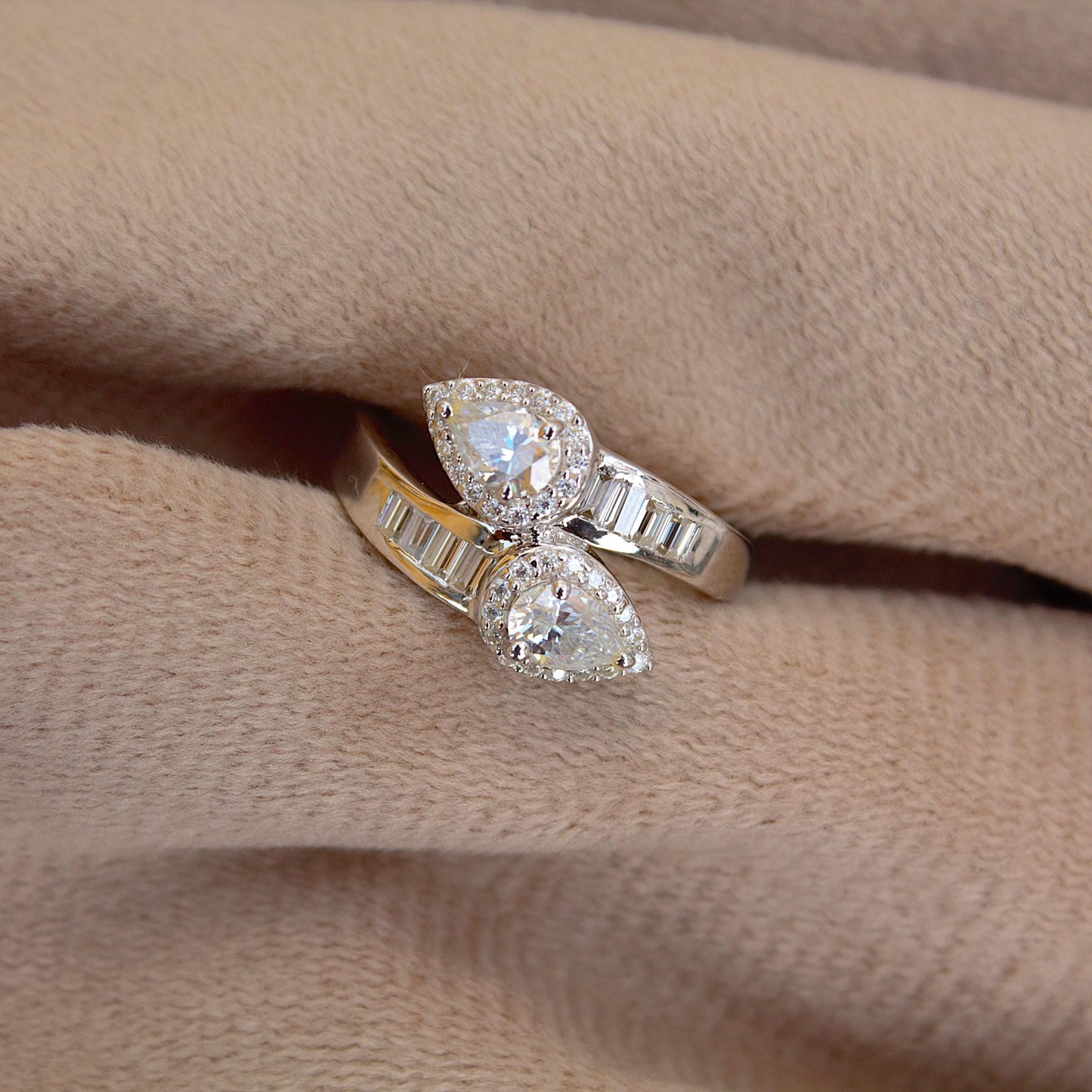 Pear Cut Moissanite Engagement Ring for Bride, 925 Sterling Silver Wedding Ring, Classic Anniversary Ring, Vintage Style Silver Ring US 6.5