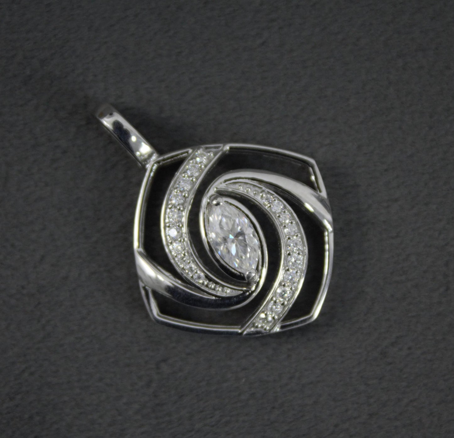 925 Sterling Silver Designer Pendant, Moissanite Pendant for Chain, Elegant Fine Jewelry for Women, Marquise Cut Stone Pendant Gift for Mom