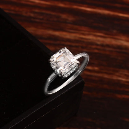 Lab Grown Diamond Gold Ring, IGI Certified Jewelry, Asscher Cut Ring, 10K/14K/18K Solid Gold Ring Available in Yellow, White and Rose Gold