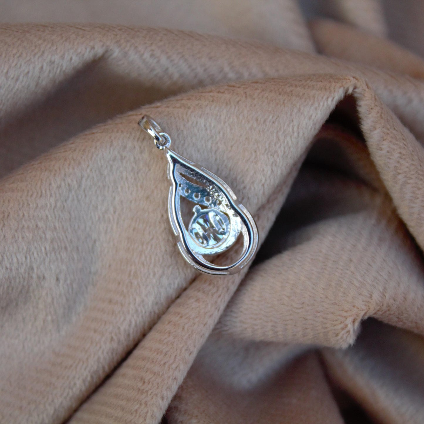 Minimalist Silver Charm Pendant with Moissanite Stone, 925 Sterling Silver Dainty Pendant, Round Cut Stone Pendant, Perfect Anniversary Gift