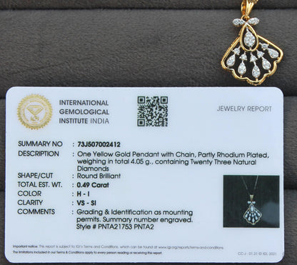 Natural Diamond IGI Certified Gold Jewelry Set, Designer Minimalist Necklace Earrings Set for Her, Dainty Diamond Gold Jewelry Gift For Her