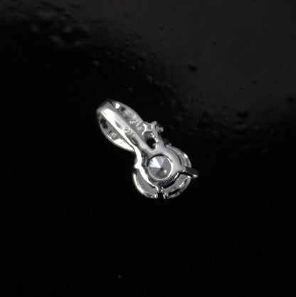 White Moissanite 925 Sterling Silver Minimalist Pendant, Round Cut Stone Pendant, Silver Dainty Jewelry, Perfect Anniversary Gift for Wife