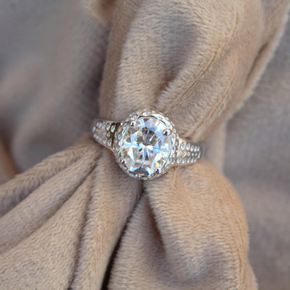 Solitaire Moissanite Prong Set Ring, Oval Cut White Stone Ring, 925 Sterling Silver Propose Ring, Travel Jewelry, Gift for Men and Women