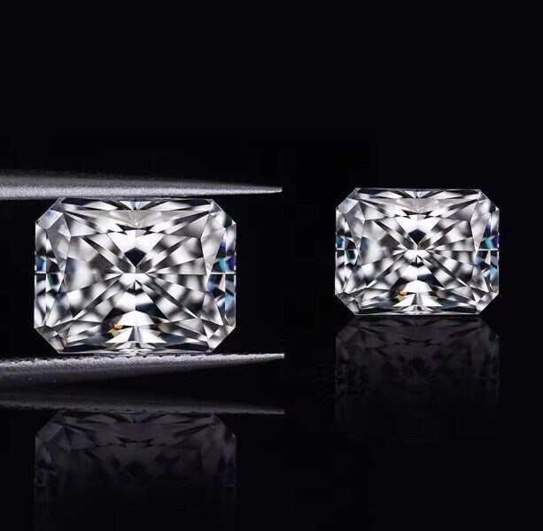 Radiant Cut Loose Faceted Moissanite, 8X10mm Stone With GRA Certificate, 3.5 Carat Gemstone, D Color Moissanite Alternative Diamond