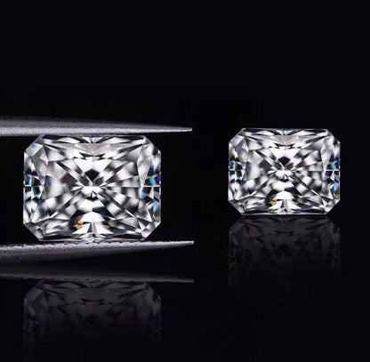 Radiant Cut Loose Faceted Moissanite, 8X10mm Stone With GRA Certificate, 3.5 Carat Gemstone, D Color Moissanite Alternative Diamond