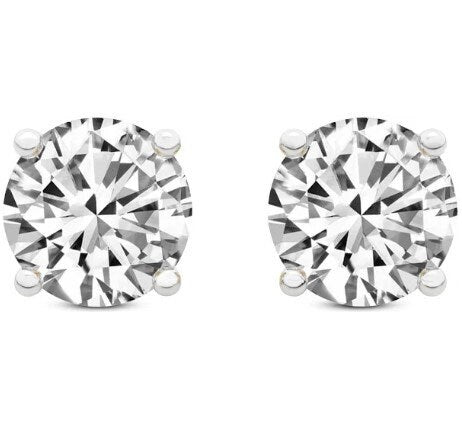IGI Certified Lab Grown Diamond Round Studs, DE COLOR - VS1 Clarity, Cvd Gold Earrings, Solitaire Studs, Dainty Earrings, Yellow Gold Studs
