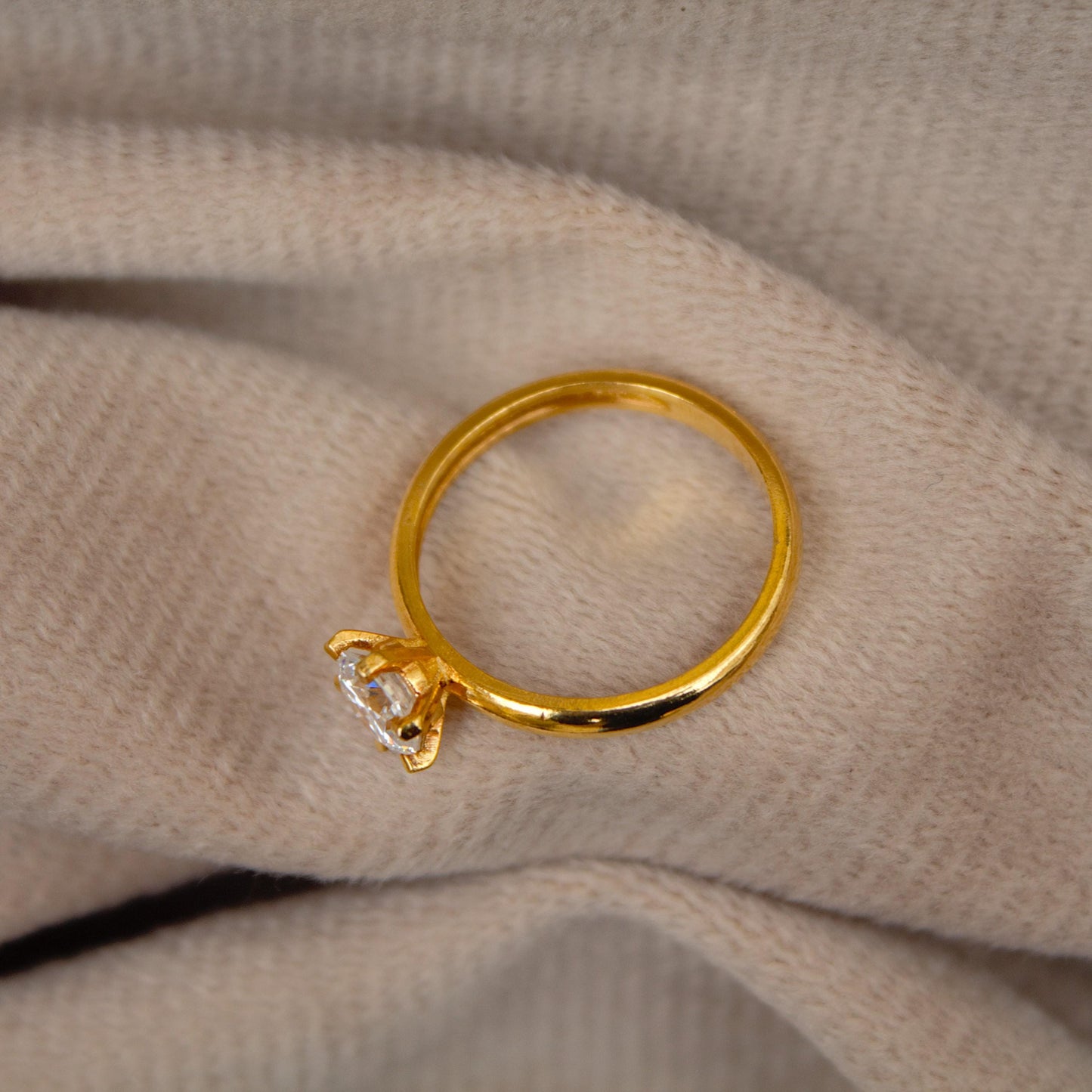 5.50 MM Round HPHT Ring, 14K Solid Gold 5.5 US Ring Diamond Ring, Lab Grown Diamond Single Stone Ring, Perfect For Anniversary Gift