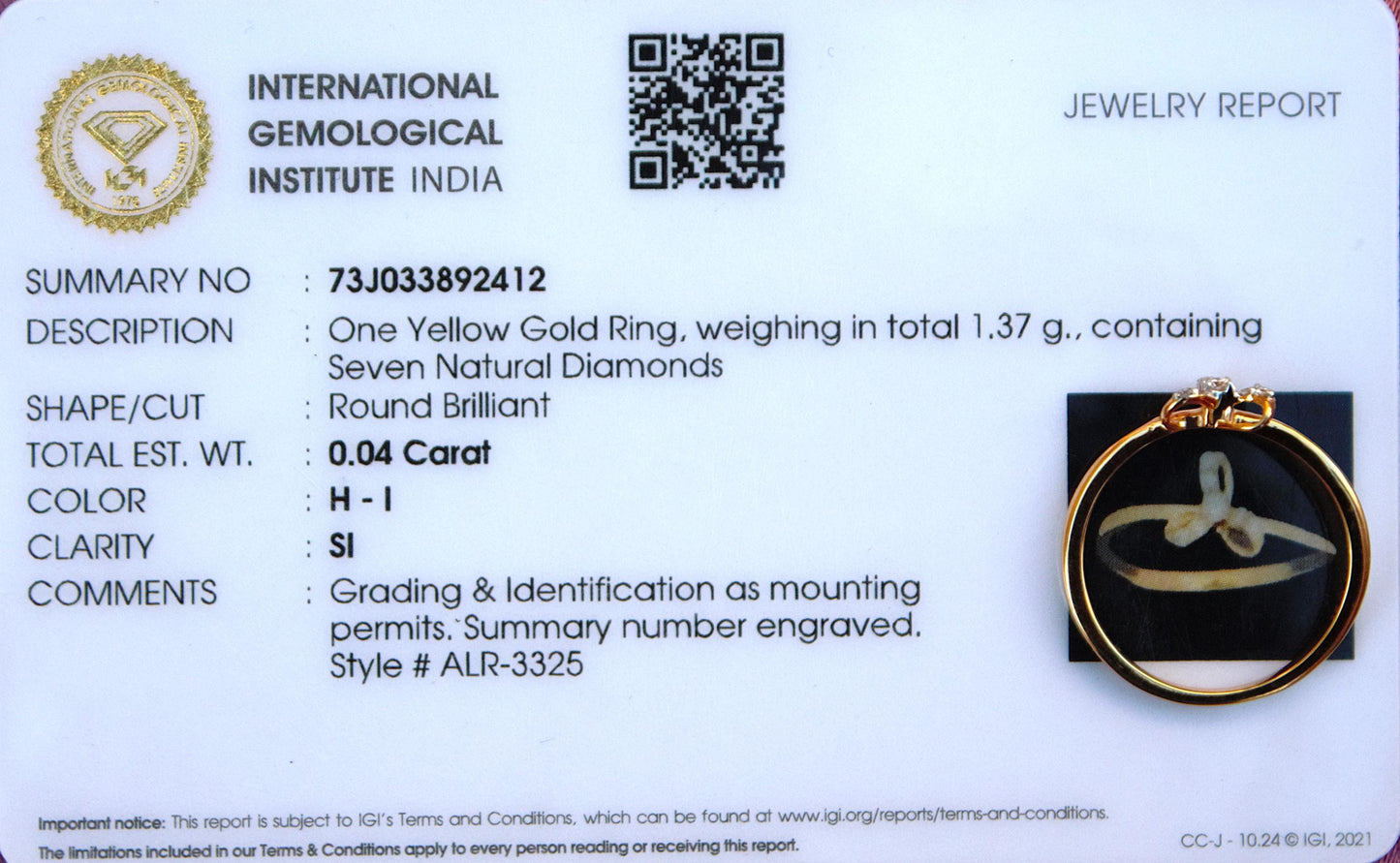 18K Real Gold Diamond Ring, H-I Color SI Clarity for Anniversary Gift, Seven Stone Natural Diamond Ring, Melee Natural Diamond Gold Ring