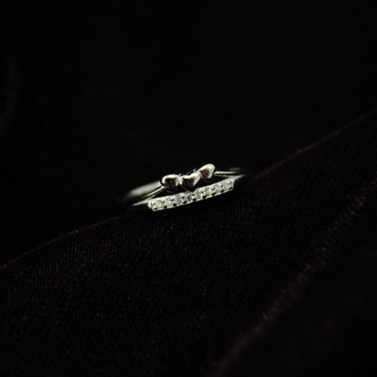 Mini Heart 925 Silver Ring, Cubic Zirconia Sterling Silver Ring, Daily Wear Silver Jewelry, 1 gram Lightweight Tiny Heart Ring for Daughter