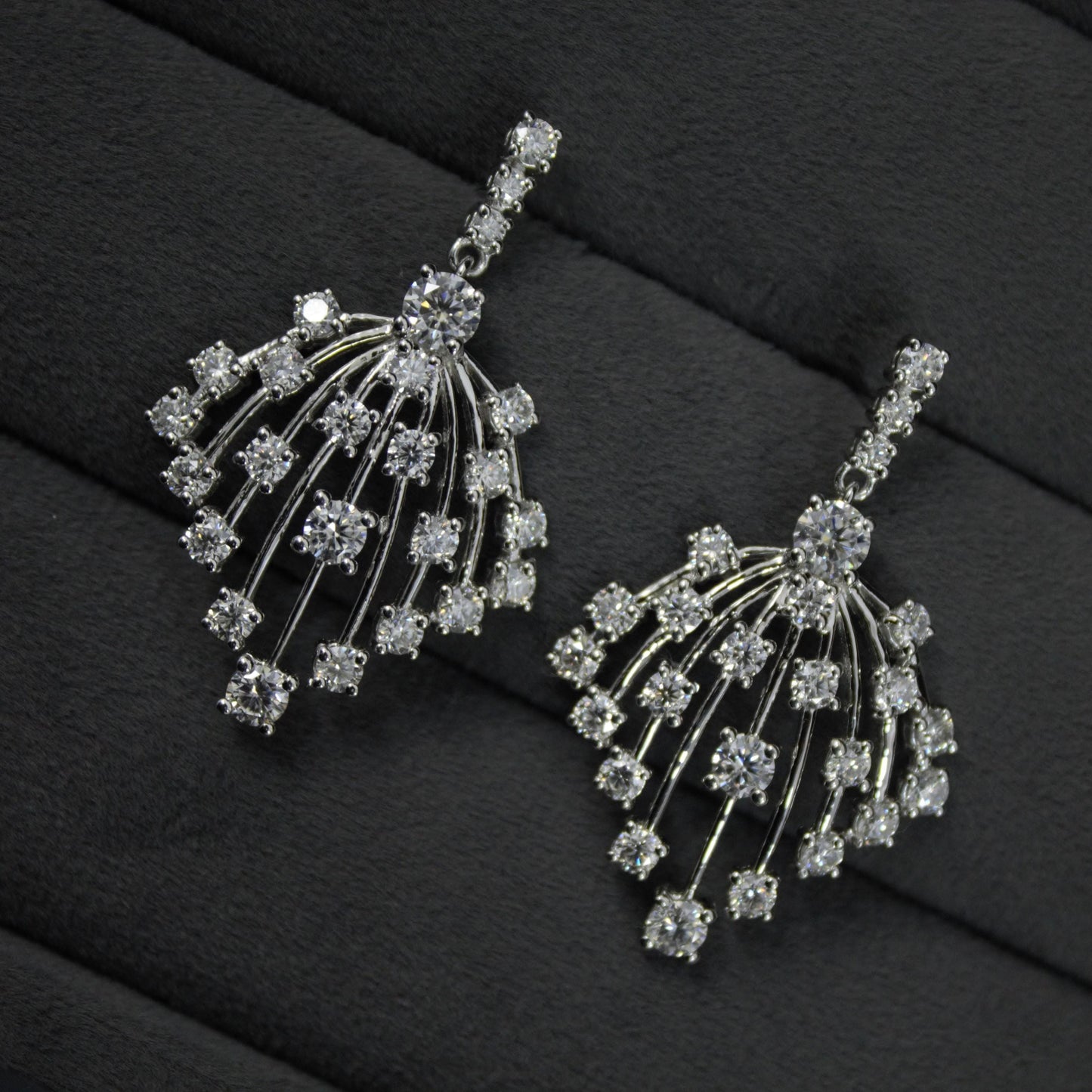 Moissanite 925 Sterling Silver Dangle Earrings, Designer Statement Earrings for Women, White Moissanite Jewelry, Wedding Earrings for Bride