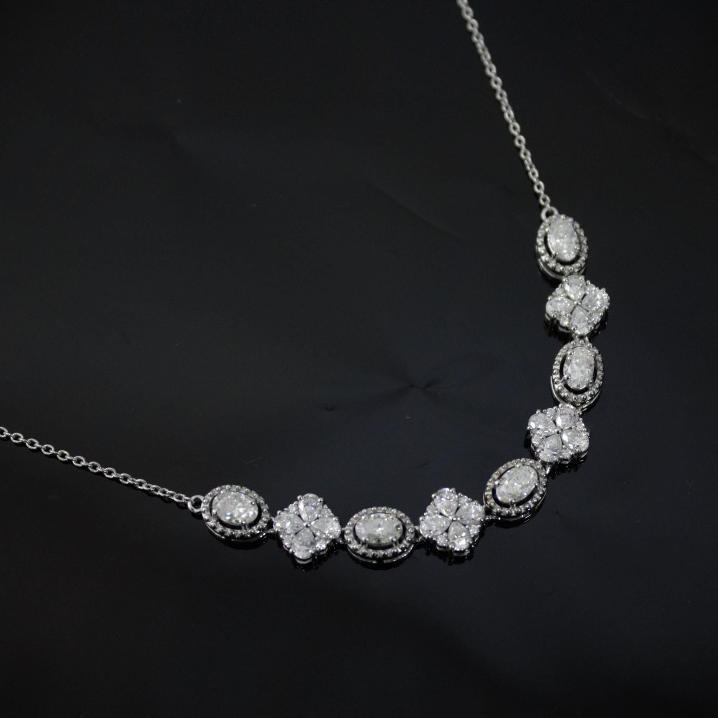 925 Solid Sterling Silver Moissanite Necklace, Minimalist Chain Necklace for Women, White Moissanite Jewelry, Handmade Silver Necklace Gift