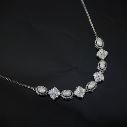 925 Solid Sterling Silver Moissanite Necklace, Minimalist Chain Necklace for Women, White Moissanite Jewelry, Handmade Silver Necklace Gift