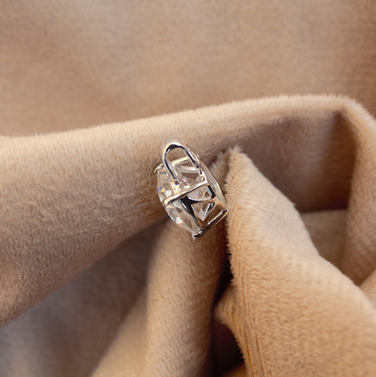Solitaire Moissanite Prong Set Pendant, White Cushion Cut Moissanite Pendant, Gorgeous Women Charm Pendant, 925 Sterling Silver Jewelry